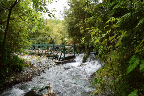 rivier stroomt naast de brug